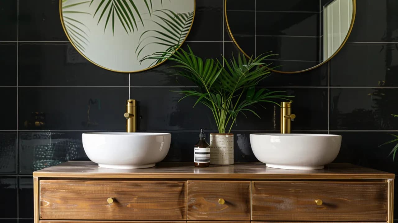 Mała biało-czarna łazienka: 9 inspiracji na aranżację