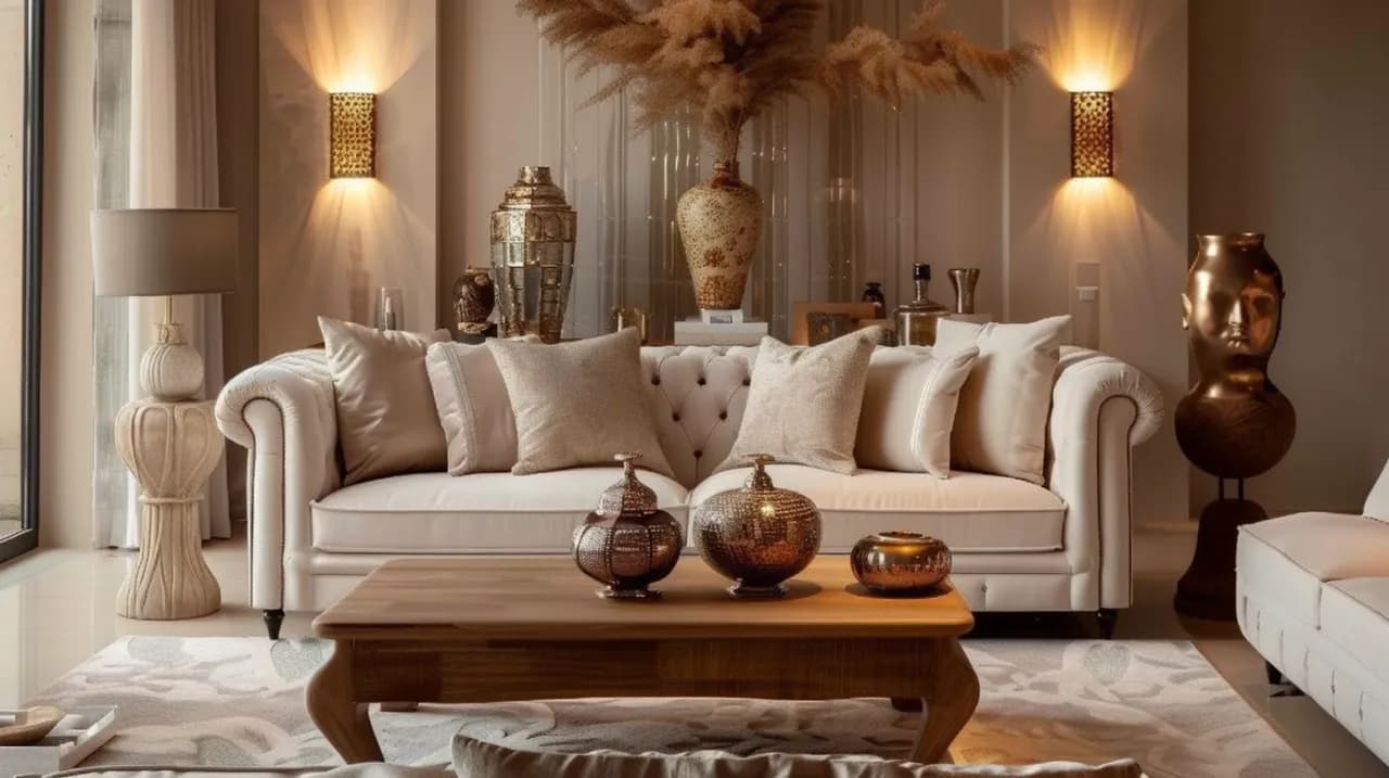 Beżowe ściany w salonie: Jak uzyskać elegancję i przytulność?