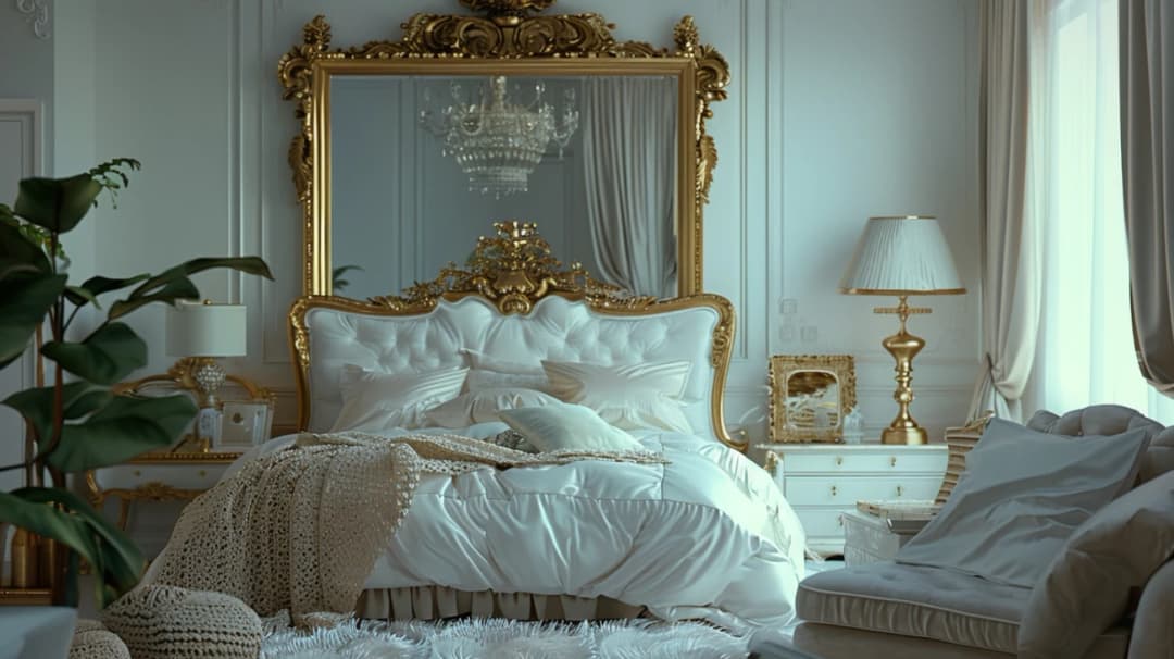 Biało-złota sypialnia: Luksus i elegancja w jednym