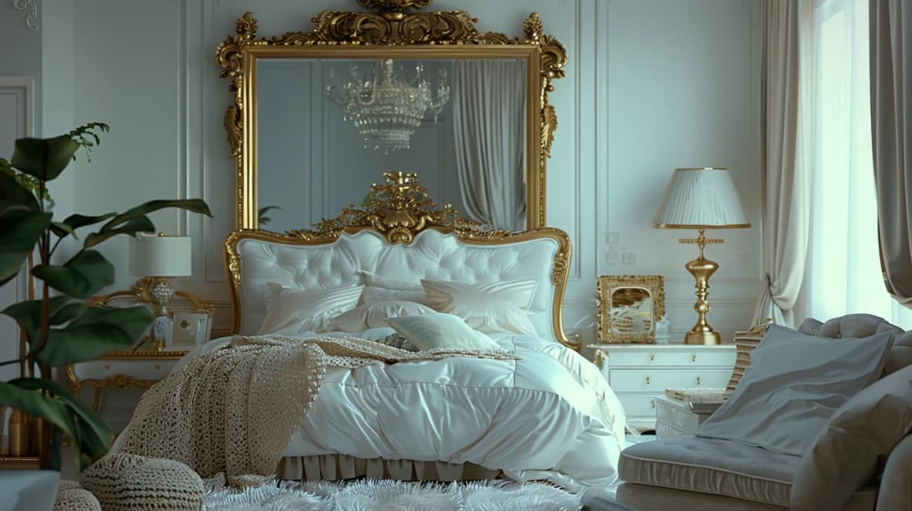 Biało-złota sypialnia: Luksus i elegancja w jednym