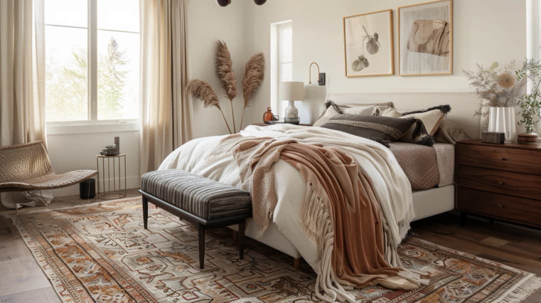Dywan w sypialni: 6 pomysłów na aranżację wnętrza