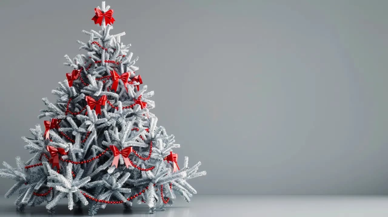 Czerwono-srebrna choinka: Energetyczny look na święta